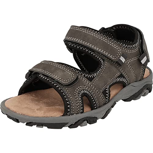 indigo Kinder Jungen Schuhe 481-197 Outdoor Sandalen 3-Fach Klettverschluss (Dk.Grey, numeric_35) von Indigo