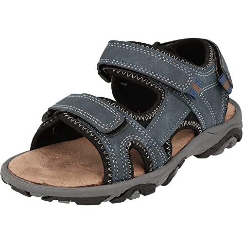 indigo Kinder Jungen Schuhe 481-197 Outdoor Sandalen 3-Fach Klettverschluss (Navy, numeric_30) von indigo