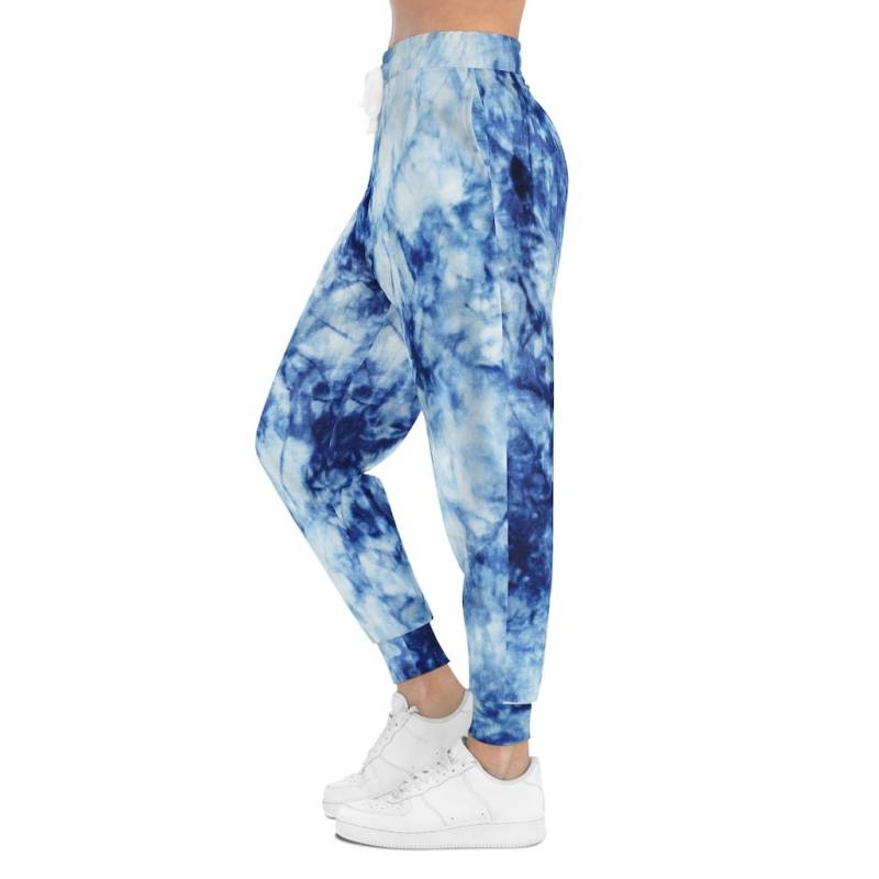 Midsummer Blues Jogger Jogginghose Passender Sport Bh Set Navy Indigo Petrol Acid Wash Tie Dye Herbst Outfit von indigohourapparel