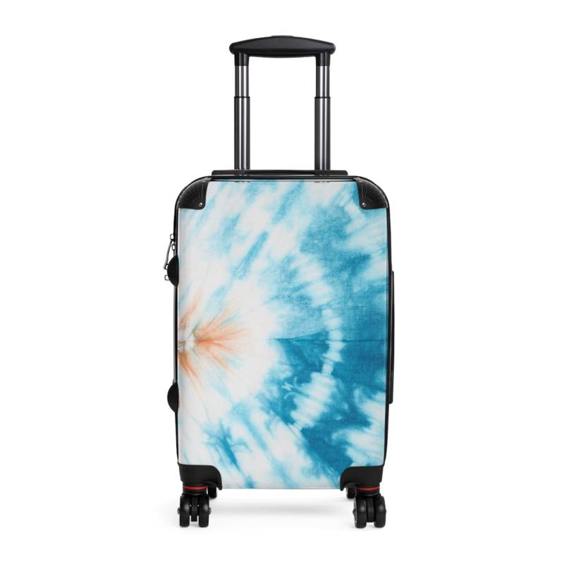 Tie Dye Handgepäck Anpassbare Reise Flug Blau Teal Orange Design Schwenkräder Verriegelung von indigohourapparel