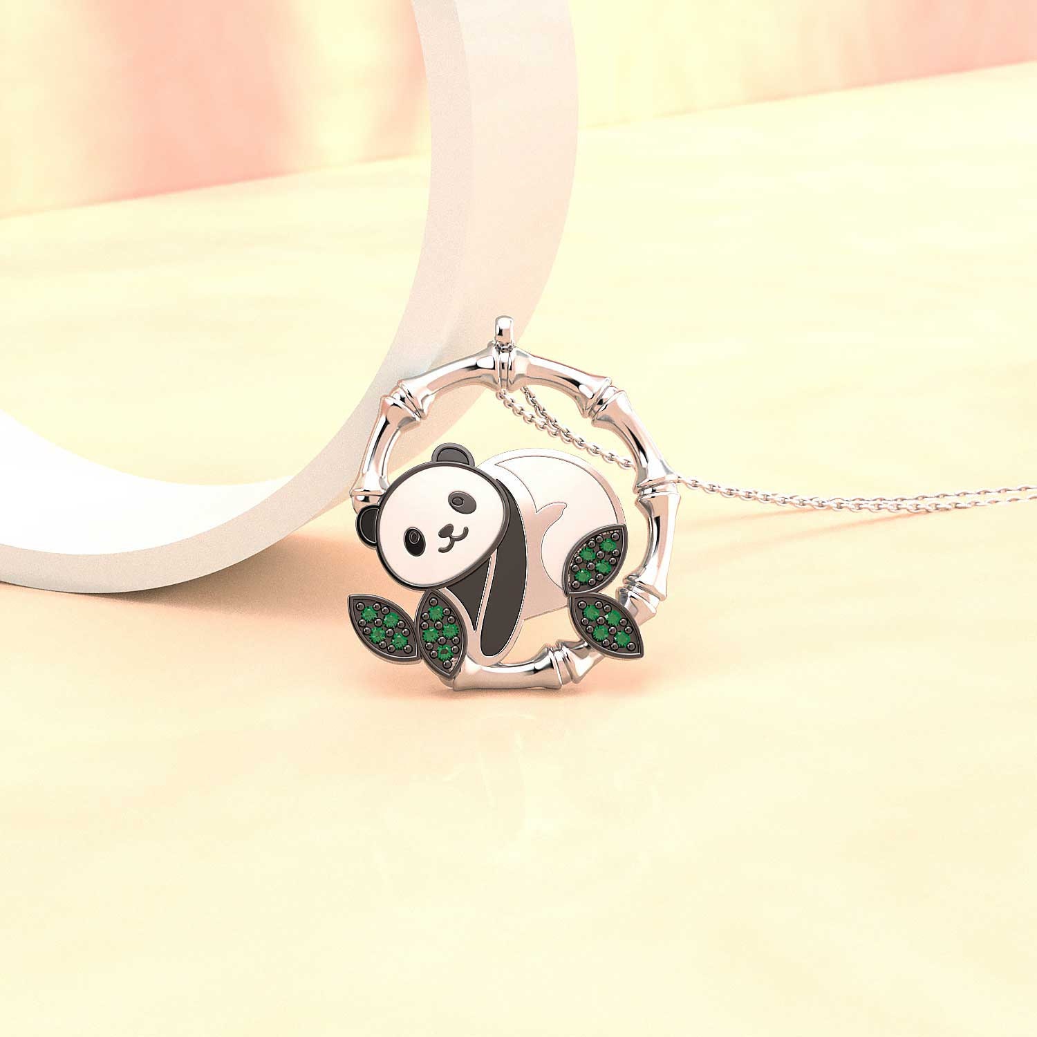 Niedliche Panda Halskette, 925 Sterling Silber, Geburtstagsgeschenk, Liebhaber Geschenk, Frauen Halskette von indigotaki