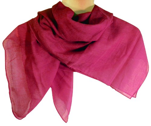 Halstuch pink Baumwolle 100x100cm uni Tuch rosa Schultertuch Kopftuch Accessoire von indischerbasar.de