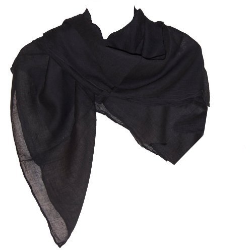 Halstücher schwarz 10er Pack Baumwolle 100x100 cm uni Tücher Accessoire von indischerbasar.de