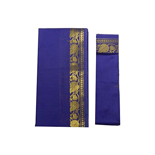 indischerbasar.de Brokat Sari violett Goldbrokat traditionelle Bekleidung Indien Tracht Bindi Wickelkleid Polyester von indischerbasar.de