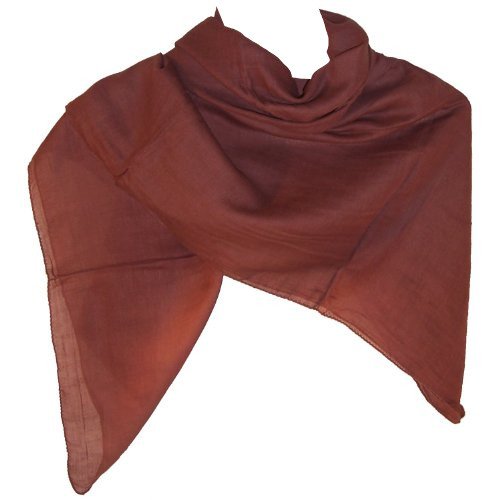 Halstuch braun Baumwolle 100x100 cm einfarbig Tuch uni Schultertuch Kopftuch Acessoire von indischerbasar.de