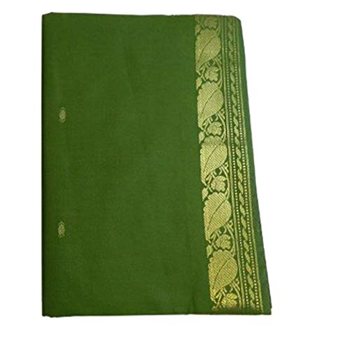 indischerbasar.de Sari olivgrün Goldbrokat traditionelle Bekleidung Indien Wickelkleid Wickelanleitung Bindikärtchen von indischerbasar.de