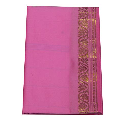 indischerbasar.de Sari pink Goldbrokat traditionelle Bekleidung Indien Wickelanleitung Bindikärtchen von indischerbasar.de