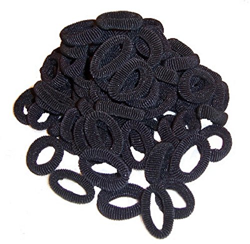 Haargummis schwarz 50 Frottee Zopfbänder Haarschmuck Kinder Zopfgummis von indischerbasar
