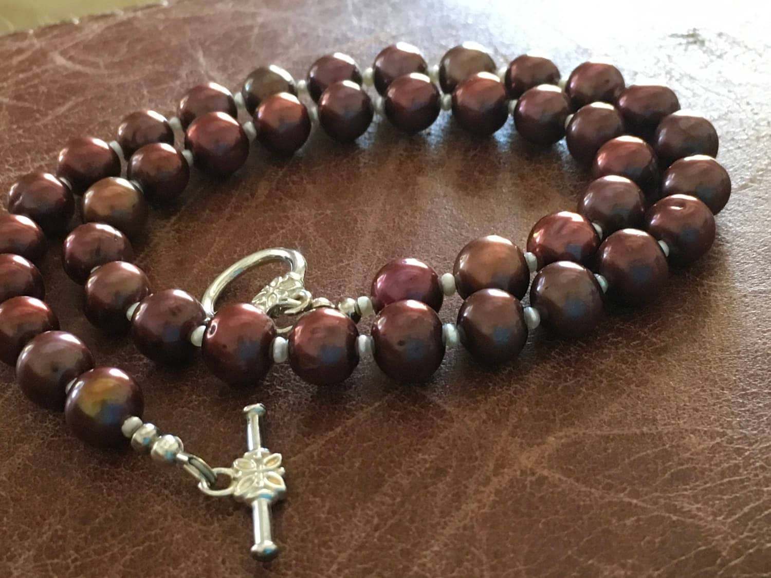 Kaffee Kultiviert Perle Und Weißen Samen Halskette Kaffee Kultiviert Perle Und Weißen Samen Halskette von indljewelry