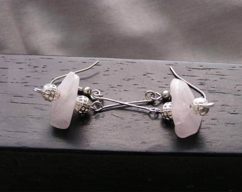 Ohrringe Rosenquarz Ohrringe Rosenquarz von indljewelry