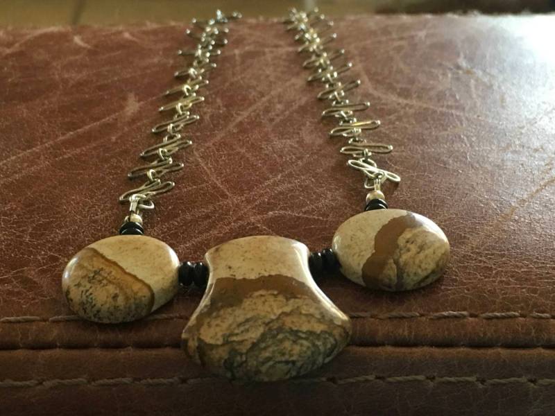 Owyhee Bild Jaspis Halskette, Handgemachte Links Owyhee Bild Jaspis Halskette, Handgemachte Links von indljewelry