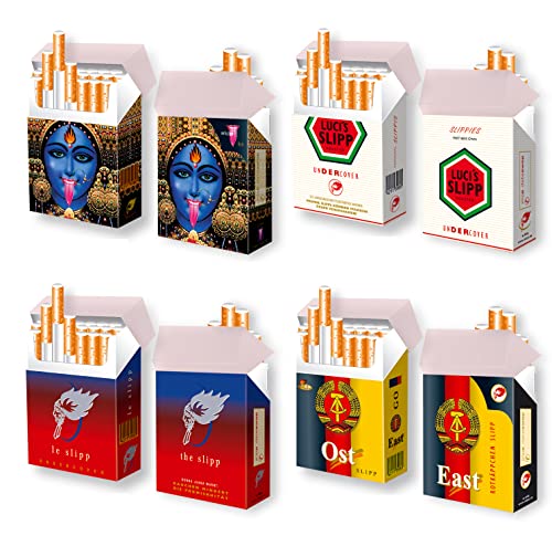 4er Set indo slipp | schicke Hüllen für Zigarettenschachteln aus Karton/Pappe | Größe: Bigpack Oversize f. XL-Schachteln | Motive: s. Abbildung von indo slipp