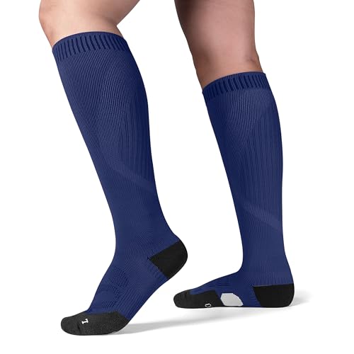 ineepor Merino Kompressionsstrümpfe Laufsocken Damen Herren 2 Paar, Kniestrümpfe Socken Wandersocken Stützstrümpfe 15-20 mmHG Merinowolle Strümpfe, Thermosocken Thrombosestrümpfe Flug Socks von ineepor
