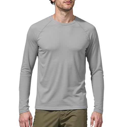 ineepor Merino Shirt Herren Langarm Thermounterwäsche Langarmshirt Thermo Unterwäsche Oberteile Atmungsaktiv Wandershirt Sportshirt UV Schnelltrocknend Longsleeve Funktionsshirt, Gym Fitness Trekking von ineepor