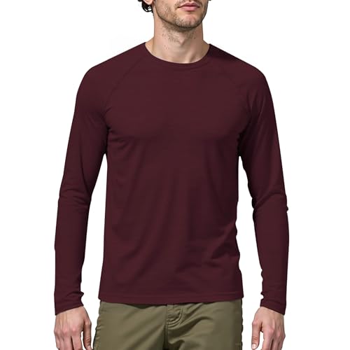 ineepor Merino Shirt Herren Langarm Thermounterwäsche Langarmshirt Thermo Unterwäsche Oberteile Atmungsaktiv Wandershirt Sportshirt UV Schnelltrocknend Longsleeve Funktionsshirt, Gym Fitness Trekking von ineepor