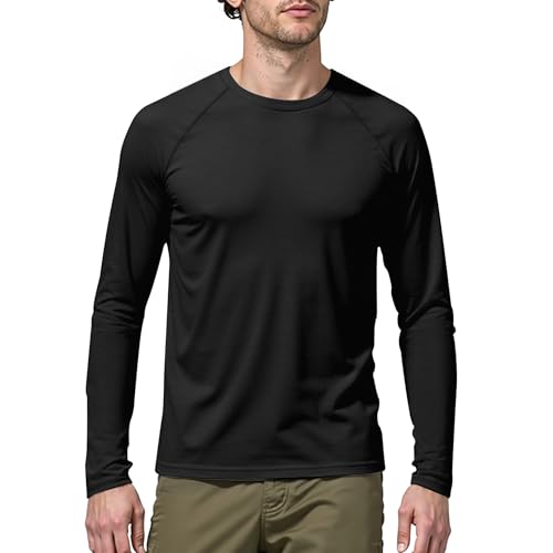 ineepor Merino Shirt Herren Langarm Thermounterwäsche Langarmshirt Thermo Unterwäsche Oberteile Atmungsaktiv Wandershirt Sportshirt UV Schnelltrocknend Longsleeve Funktionsshirt, Gym Fitness Trekking von ineepor