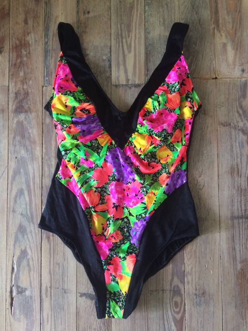 Einteiliger Badeanzug Mit Blumenmuster - Schwarz Größe Xl von inezandberyl