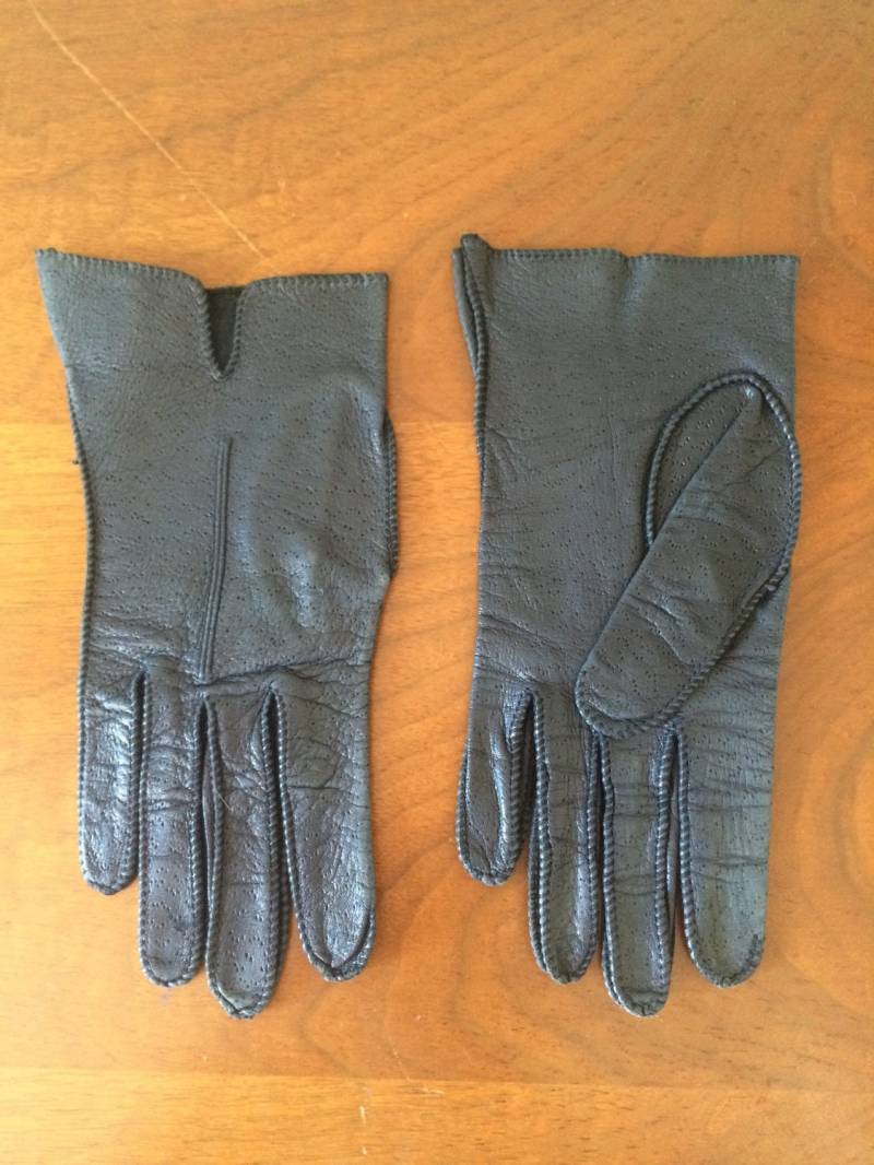 Schwarz Leder Treibende/Frühling Zeit Handschuhe von inezandberyl