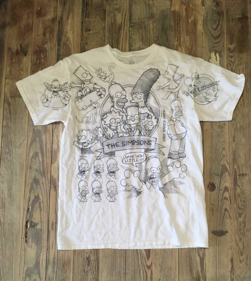 Vintage Liquid Blue Simpsons T-Shirt - Größe Medium von inezandberyl