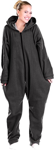 PEARL basic Fleece Overall: Jumpsuit aus flauschigem Fleece, schwarz, Größe XL (Einteiler, Jumpsuit Herren, Wärmeanzug elektrisch) von infactory