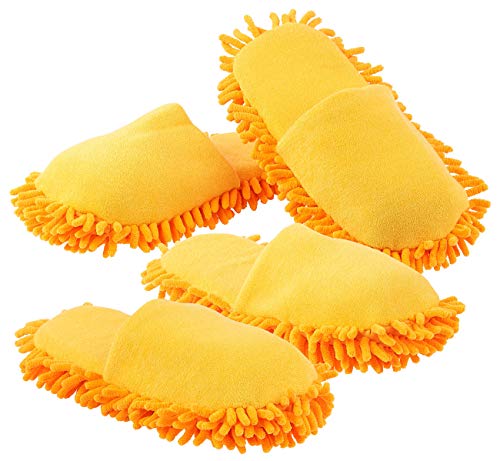 infactory Mopp Pantoffeln: 2er-Set Putz-Hausschuhe mit reinigender Mikrofaser-Sohle, je Gr. 39-41 (Bodenreiniger Putzschuhe, Boden-Wischer-Schuh, Mitbringsel) von infactory