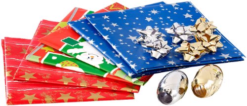 infactory Geschenkpapier: 14-teiliges Geschenkverpackungs-Set "Weihnachten" (Geschenkpapier Set Weihnachten, Weihnachtspapier, Geschenk verpacken) von infactory