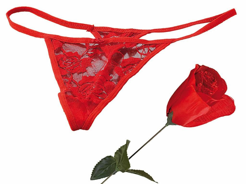 infactory Tanga infactory Sexy Slip Rose rot Valentinstag Geschenk String Blume von infactory