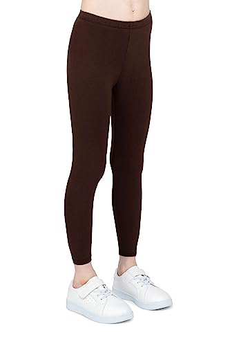 infatti Kinder-Mädchen-Baumwoll-Leggings, weiche und Bequeme Hose für Kinder, lässiges Training, eleganter Stil, Basic-Kleidung Zoe, Braun 116 cm (6 Jahre) von infatti