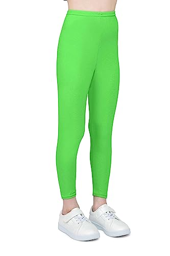 infatti Kinder-Mädchen-Baumwoll-Leggings, weiche und Bequeme Hose für Kinder, lässiges Training, eleganter Stil, Basic-Kleidung Zoe, Grün 146 cm (11 Jahre) von infatti