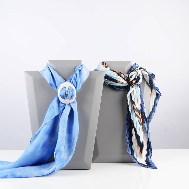 Weiße Perle Keramik Schal Ring Pin Halstuch Handgefertigt von ingDIZAINAS