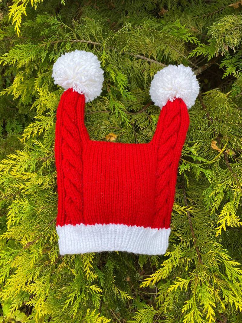 Zopfmuster Hand Gestrickt Der Weihnachts-Penny-stil Hut, Pom-Poms-Hut, Weihnachtsmütze, Rote Und Weiße Grobstrick Acryl Zopfmuster Hand Gestrickt Der Weihnachts-Penny-stil Hut, Pom-Poms-Hut, Weihnachtsmütze, Rote Und Weiße Grobstrick Acryl von ingrascrafts