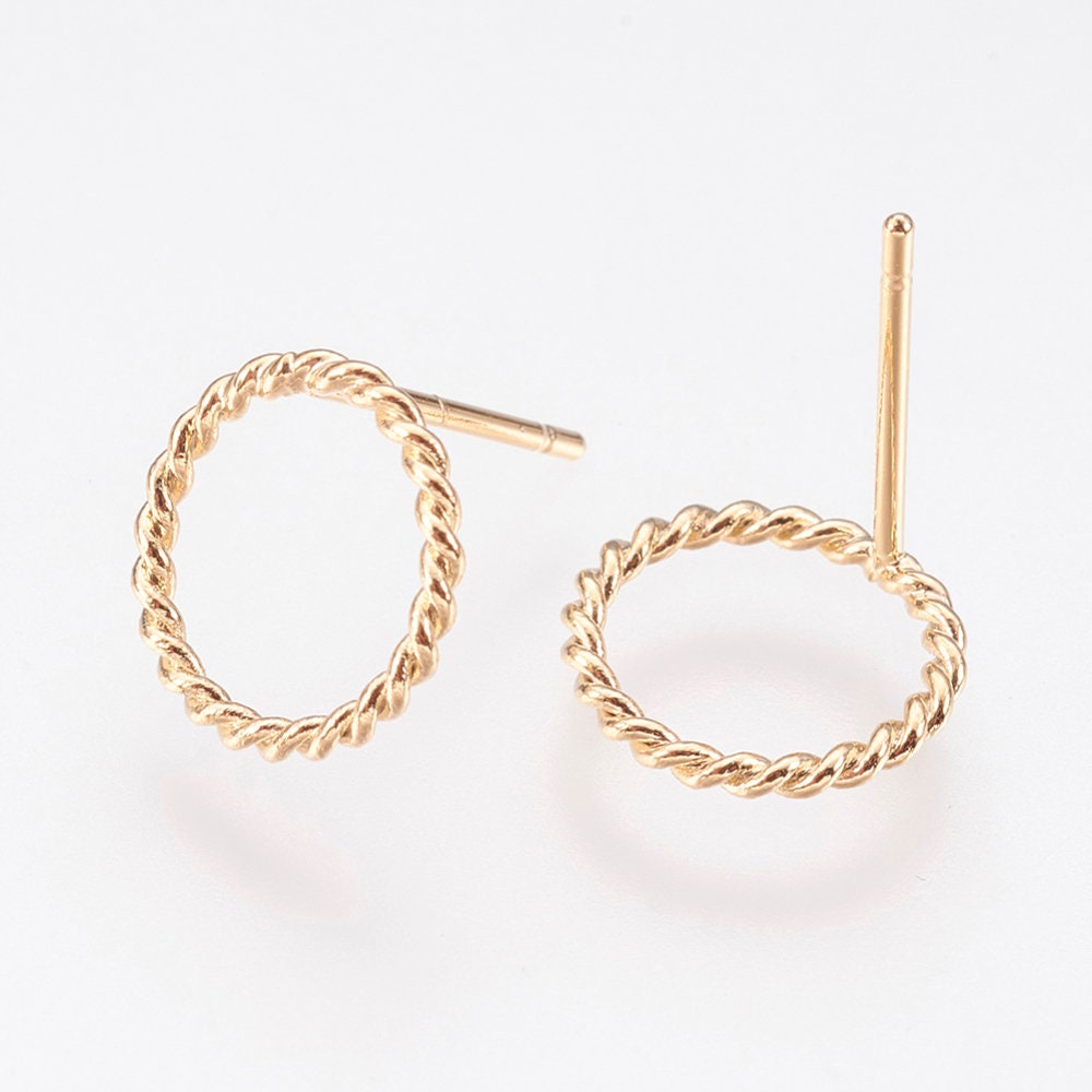 1 Paar - Kreis Ohrstecker Ohrringe 24 K Gold Oder Silber Minimale Natur Schmuck Herstellung Liefert Großhandel Rund | K015 1 Paar - Kreis Ohrstecker Ohrringe 24 K Gold Oder Silber Minimale Natur Schmuck Herstellung Liefert Großhandel Rund | K015 von ingredientsforlovely