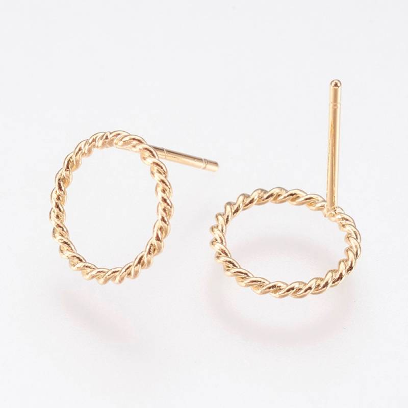 1 Paar - Kreis Ohrstecker Ohrringe 24 K Gold Oder Silber Minimale Natur Schmuck Herstellung Liefert Großhandel Rund | K015 1 Paar - Kreis Ohrstecker Ohrringe 24 K Gold Oder Silber Minimale Natur Schmuck Herstellung Liefert Großhandel Rund | K015 von ingredientsforlovely