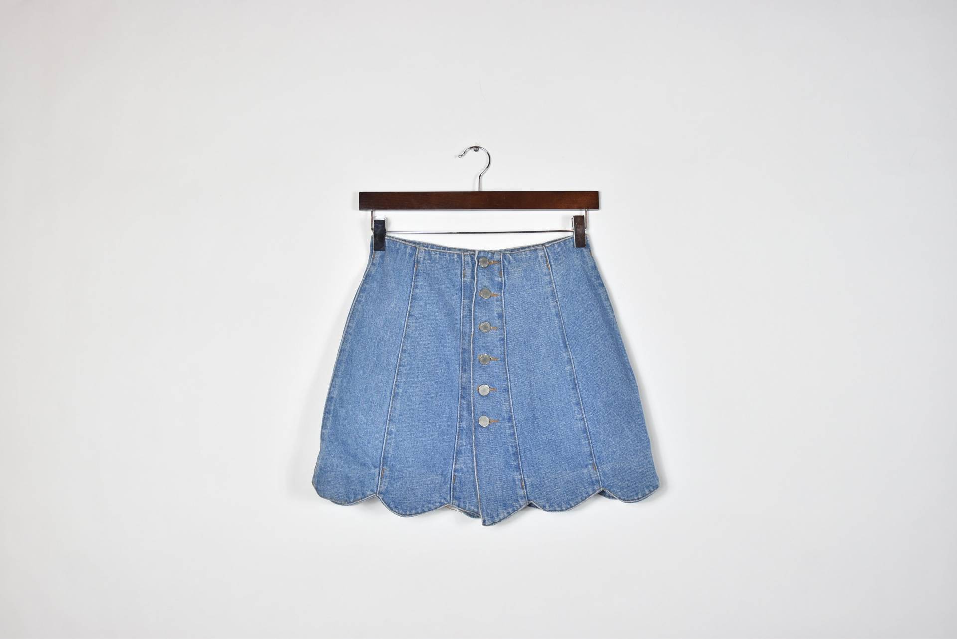 Vintage Blauer Jeans Bleistiftrock von inhomage