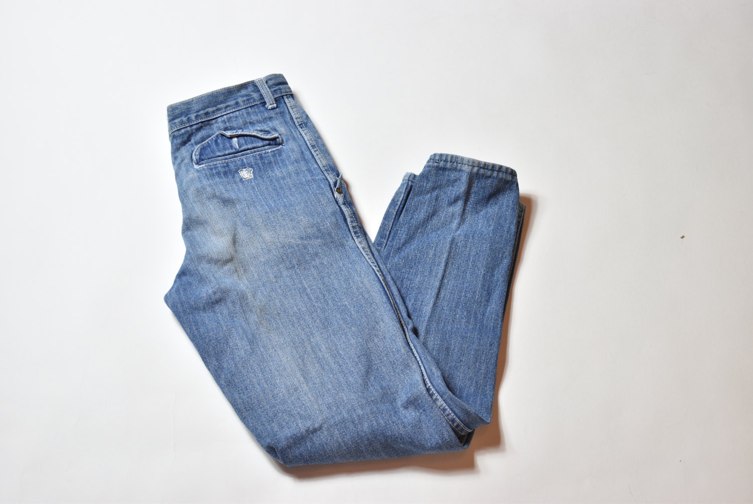 Vintage Blue Minimal Denim Jeans von inhomage