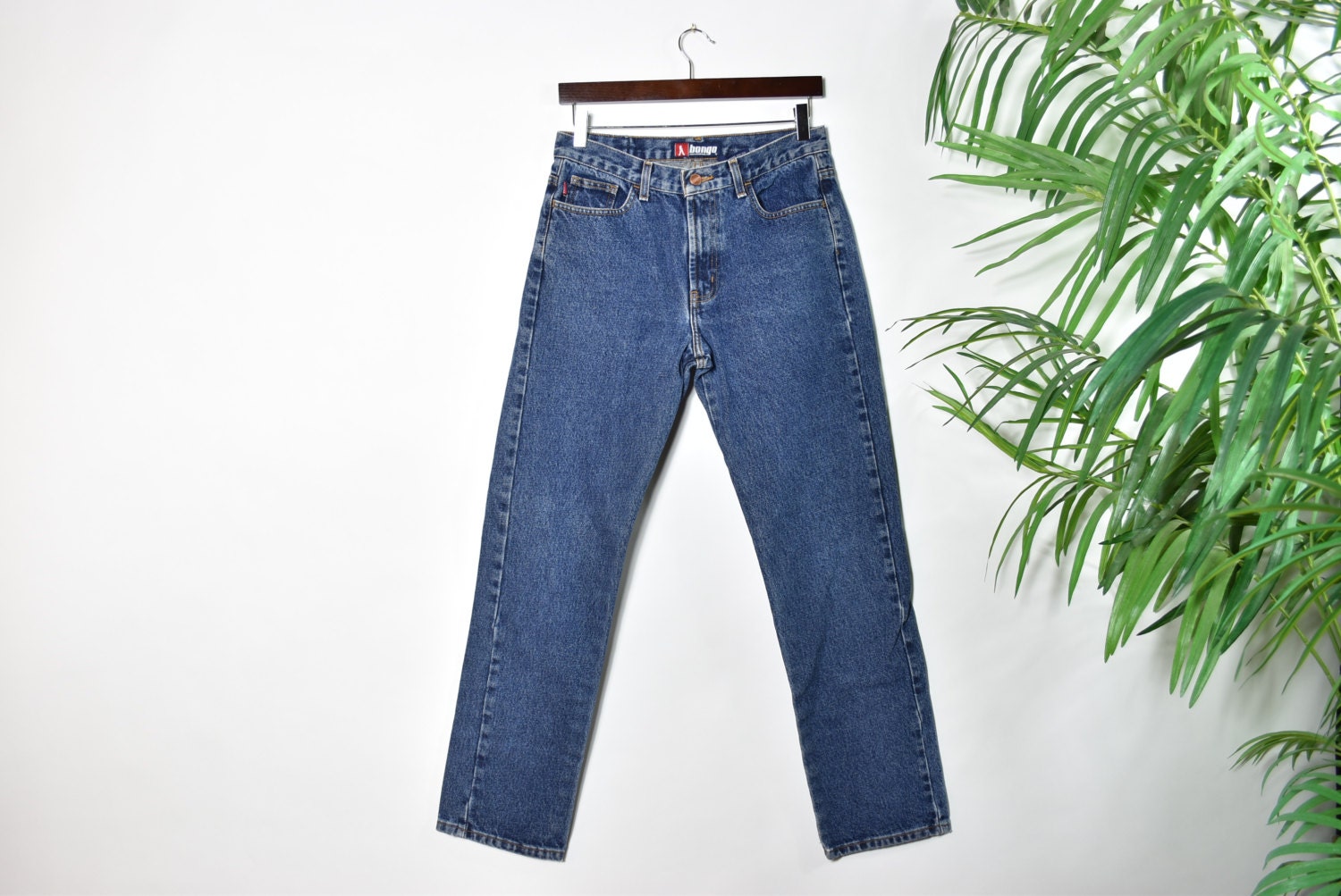 Vintage Dunkelblaue Bongo High Waist Jeans von inhomage