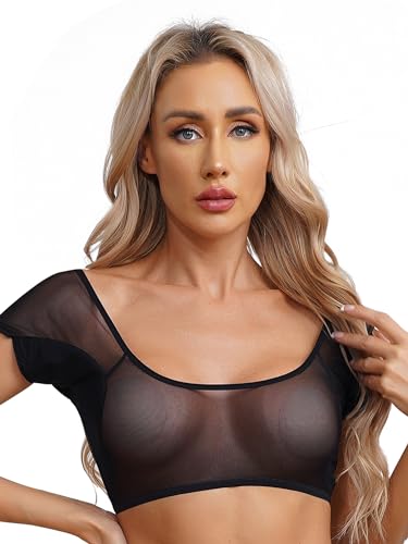 inhzoy Damen Anti-Schweiß Shirt Unterhemd mit Achselpads gegen Achselschweiß und Geruch Frauen Unsichtbare Achselshirt Weste Top Kurzarm Atmungsaktiv Schwarz_A XL von inhzoy