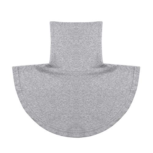 inhzoy Frauen Kinder Abnehmbarer Kragen Rollkragen Hälfte Shirt Bluse Top Einsatz Kragen Halswärmer Nackenwärmer Halstücher Warm Grau_B One Size von inhzoy