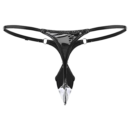 inhzoy Herren Mini Slip Wetlook String Tanga T-Back Thong mit Penis-Loch Bikini Brief Unterhose Sexy Lingerie Unterwäsche Clubwear Schwarz_F 3XL inhzoy Herren Mini Slip Wetlook String Tanga T-Back Thong mit Penis-Loch Bikini Brief Unterhose Sexy Lingerie Unterwäsche Clubwear Schwarz_F 3XL von inhzoy