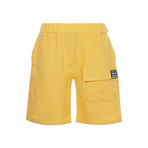 inhzoy Kinder Baby Jungen Chino Shorts Cargo Kurze Hose mit elastischem Bund Lässige Sommershorts Strand Freizeithose B_Gelb 110-116 von inhzoy