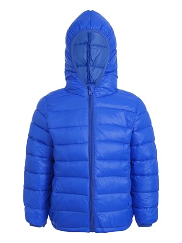 inhzoy Kinder Baby Jungen Mädchen Steppjacke Leichte Puffer Jacke mit Kapuze Neugeborene Herbst Winter Warme Outdoor Übergangsjacke Königsblau_B 158-164 von inhzoy