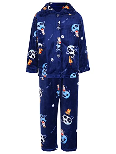 inhzoy Kinder Jungen Mädchen Flauschige Schlafanzug Kuschelig Pyjama Zweiteiler Warme Hauskleidung Set Homewear Sleepwear Marineblau 134-140/9-10 Jahre von inhzoy