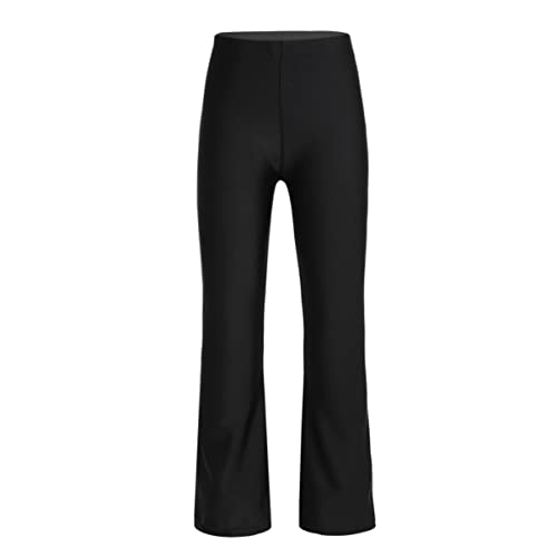 inhzoy Kinder Tanzhose Jungen Mädchen Lange Latein Standard Jazzpants Elastischer Glockenhose für Rumba Tango Training Yoga Performance Schwarz B 140/10 Jahre von inhzoy