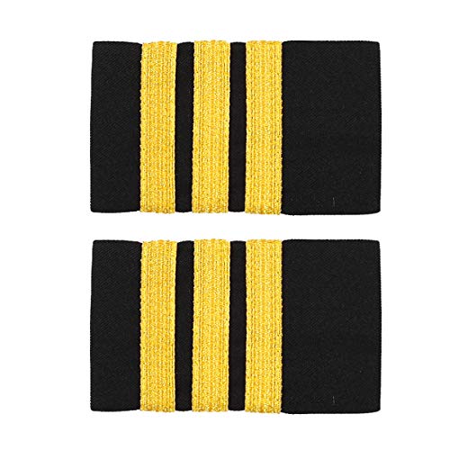 inhzoy Schulterklappen Herren Pilot Kapitän Marine Epauletten Professionelle Fluggesellschaft Uniform Schulterriegel Zubehör Three Bars One Size von inhzoy