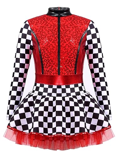 inhzoy Unisex Kinder Outfit Rennfahrer Jacke Overall Rennautofahrer Rennfahrerin Kleidung Halloween Karneval Mottoparty Outfit A_Rot 134-140 von inhzoy