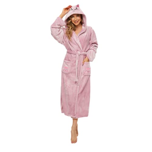 iniber Plüsch-Bademäntel für Frauen, weicher warmer Fleece-Bademantel für Damen, Damen-Bademantel Übergröße, lang, bequem, Nachtwäsche, S FX31 Cherry Pink, Medium iniber Plüsch-Bademäntel für Frauen, weicher warmer Fleece-Bademantel für Damen, Damen-Bademantel Übergröße, lang, bequem, Nachtwäsche, S FX31 Cherry Pink, Medium von iniber