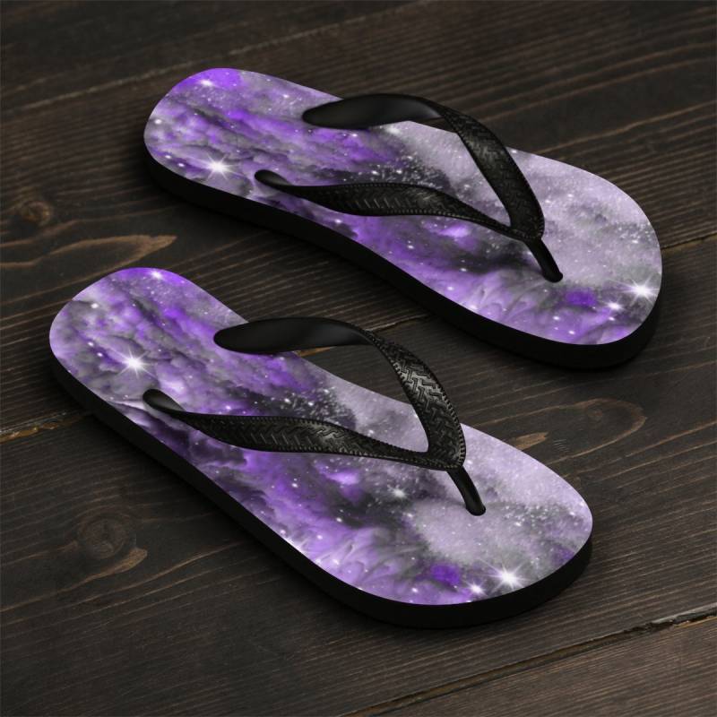 Galaxy Flip Flops Thong Sandalen Cosmic Galaxy Flip-Flops Unisex Hausschuhe Strand Accessoires Rave Festival von inkbrick