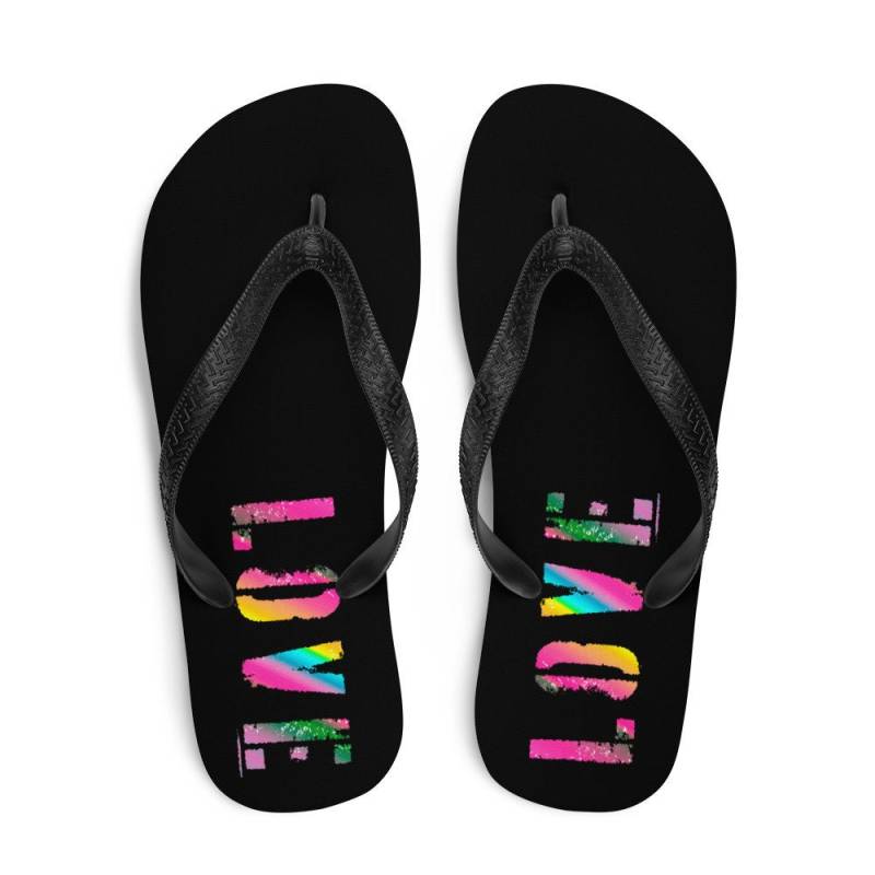Love Flip Flops Damen Oder Herren Unisex Flip-Flops Rainbow Ombre Love Flip Flops Tanga Sandalen Strandmode Accessoires Schuhe von inkbrick