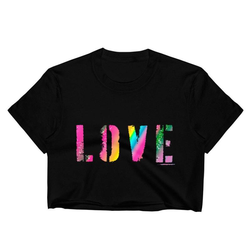 Love Rainbow Crop Top Frauen Statement T-Shirt von inkbrick