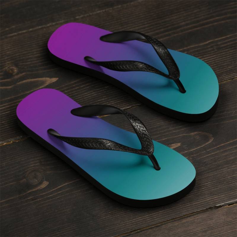 Ombre Flip Flops Strand Flip Flops Strandbekleidung Sommer Kleidung Strandaccessoires Tanga Sandalen Rave Unisex Flip-Flops Geschenk Für Sie von inkbrick